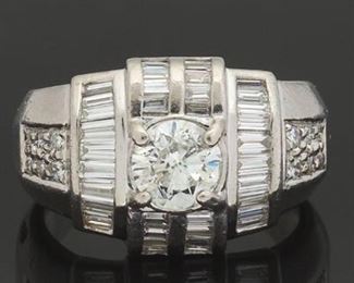 Platinum and Diamond Art Deco Style Ring 