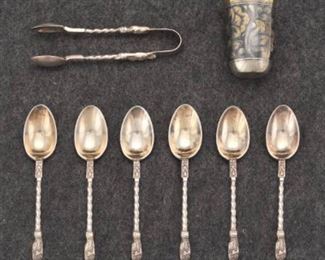 Sheffield Apostle Spoons and Russian Niello Jigger