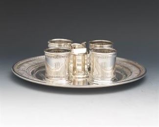 Six Piece Sterling Silver Cigarette Set, by Tiffany  Co, International and MueckCarey