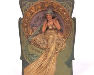 TurnTeplitz Art Nouveau High Relief Plaque