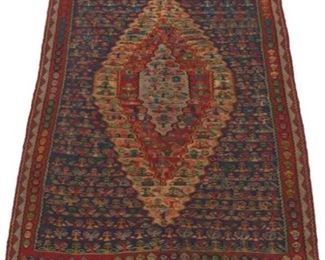Very Fine Antique Hand Knotted Senneh Bijar Kilim Carpet, ca. 1930s 