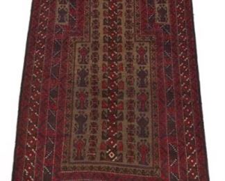 Very Fine Hand Knotted Balouch Prayer Rug