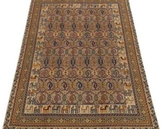 Very Fine Near Antique Hand Knotted North West Persian Pictorial Carpet, ca. 1940s 