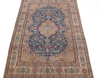 Very Fine SemiAntique Hand Knotted Nain Silk and Wool Carpet