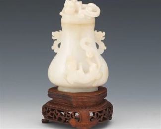 White Jade Lidded Vase