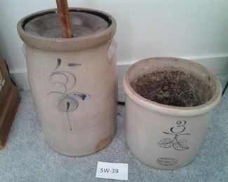 Ceramic Butter Churn and 3 Gallon Red Wing Stoneware