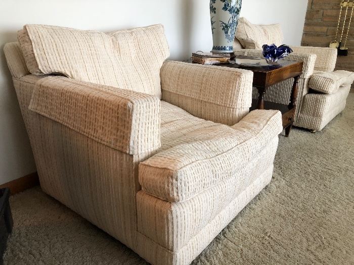 Henredon (?) Occasional Chairs (down filled) Weiman mahogany table