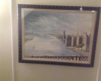 Outstanding 1950s NYC original painting.