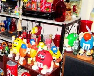 M & M Ceramic jars and candy dispensers, Coca Cola lamps & other oddities