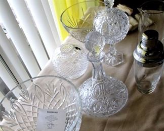 Crystal bowls and decanter