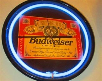 Budweiser Neon  Light Clock