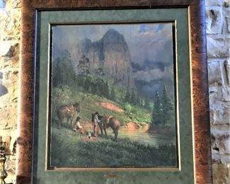 Framed Limited Edition Serigraph "COWBOY COFFEE"  by G. HARVEY 