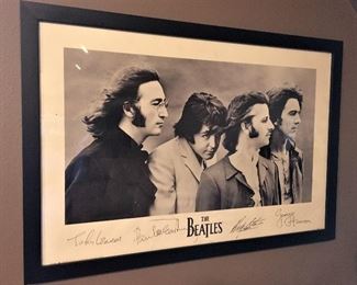 LET IT BE ON YOUR WALL!  THE BEATLES AUTOGRAPHED FRAMED POSTER.