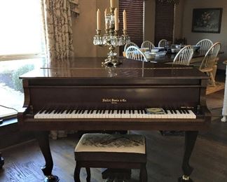 WONDERFUL HALLET, DAVIS & CO. OF BOSTON IMPERIAL COLLECTION BABY GRAND PIANO WITH ADDED PLAYER. [PLAYER PIANO]