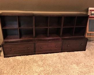 3-PIECE SHELVING UNITS WITH DRAWERS