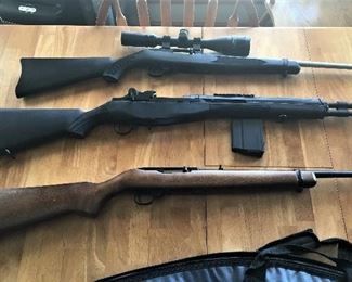 2 RUGER 10-22 RIFLES AND A M1A1 308 RIFLE.