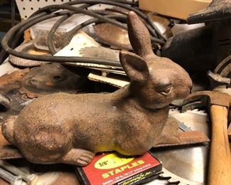 Cast iron resting bunny