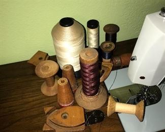 Vintage Wooden thread spools