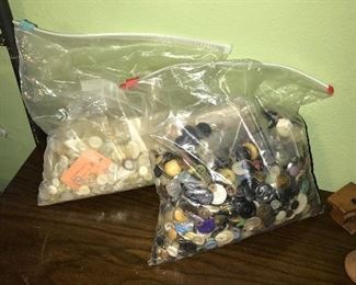 Large bags of vintage buttons 