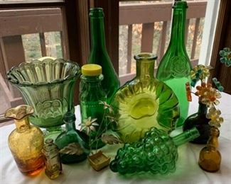 Assorted Retro Green Glass Accent Decor - Anchor Hocking and more! $2  / $ 4 / $6 