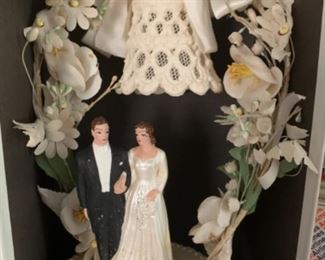 Vintage Wedding Cake Topper  $28