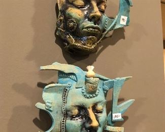 2 artist-made wall sconce oil lamps,  creepy cool! 