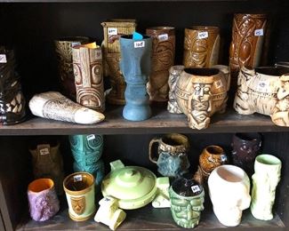 various Makers tiki mugs