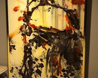 A Painting Made by a Lion, named Ra! He paints about 3 paintings a year to be auctioned off by his conservatory.