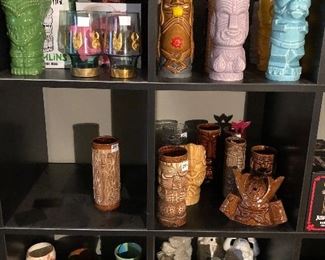 a classic mix of new & old tiki mugs