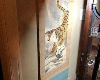 Tiger wall scroll, nice muted colors