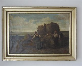 Very old painting of harvesters, maybe France or Italy.