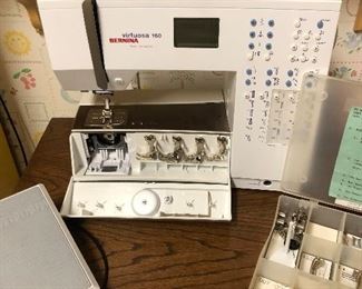 This Bernina sewing machine has at least 20 plus foot attachments .