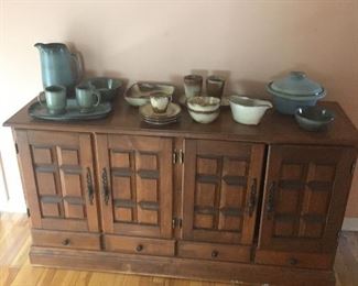 great little buffet with many uses with Frankoma pottery