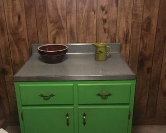 great cute green (paintable) wood cabinet $48.00