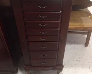 One of three jewelry chests.  Good quality, all wood