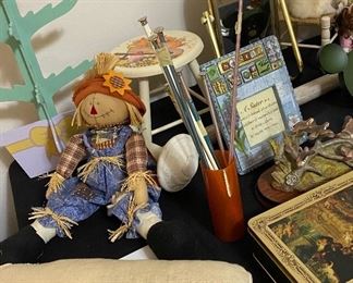 Scarecrow, Mini Stool Fall, Wooden Tulip Decor', Knitting Needles