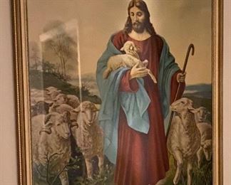 Vintage Jesus The Shepherd & His Sheep