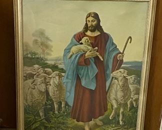 Vintage Jesus The Shepherd & His Sheep