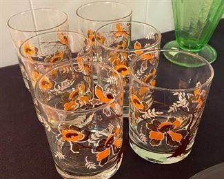Mid Century Style High Ball Drinking Glasses