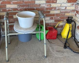 Weed Sprayer, Gasoline Container, Water Can, Medical Potty Bed Side Chair