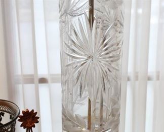 Vintage cut crystal Geyer Dresdon lamp