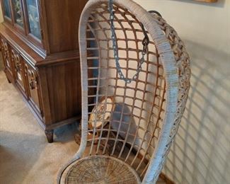 Vintage wicker pod chair