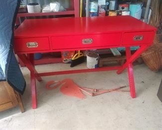 Red sleek desk