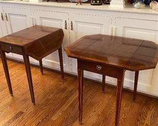PAIR OF BAKER DROP LEAF TABLES