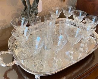 MORE CRYSTAL AND SILVER PLATTERS
