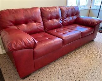 BEAUTIFUL RED LEATHER SOFA