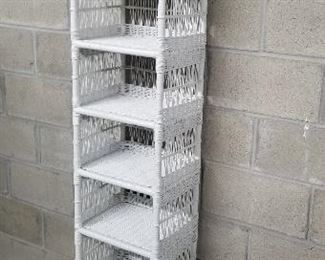 Tall White Wicker Shelf https://ctbids.com/#!/description/share/327921