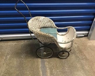 Vintage Wicker Baby Carriage https://ctbids.com/#!/description/share/327945