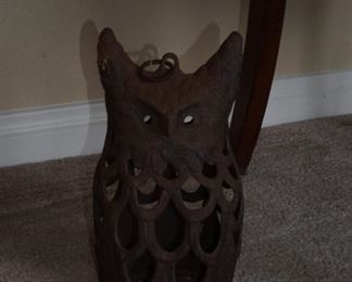 Old Japanese Cast Iron Owl Lantern