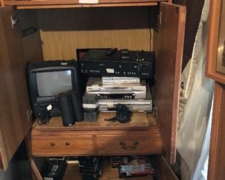 Desk, small tv, radio, miscellaneous 